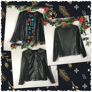 LIKE NEW💚🖤 RAFAELLA Black Mock Vegan Leather Jacket Size 4